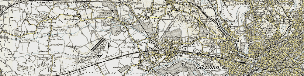 Old map of Monton in 1903