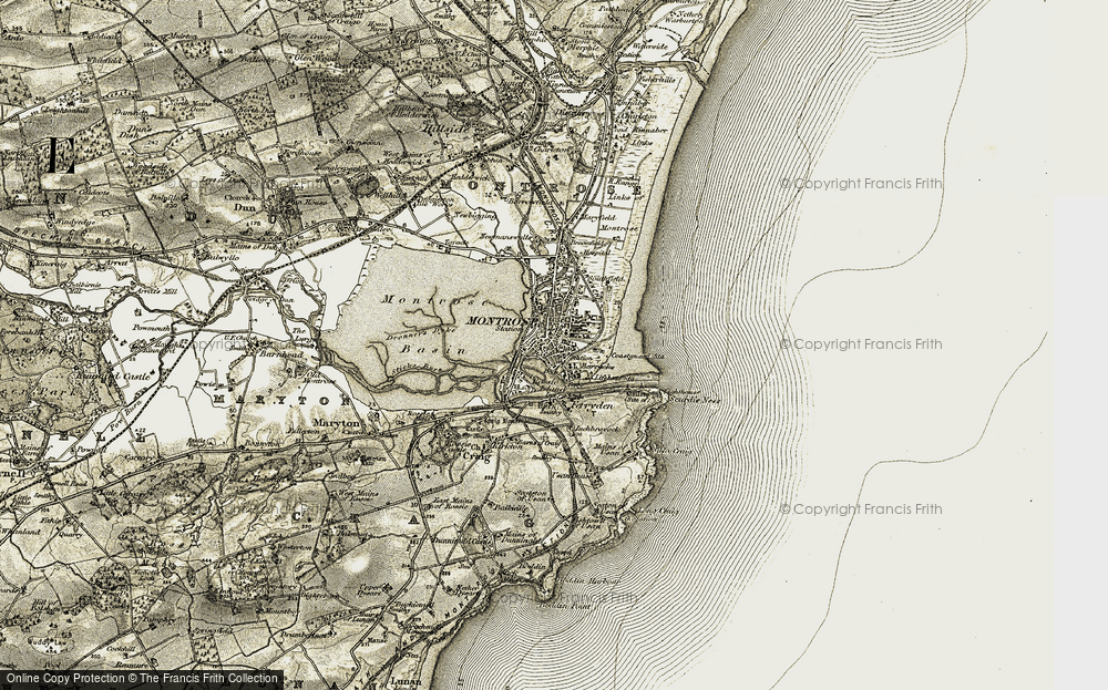 Old Ordnance Survey Maps Historic Town Montrose Scotland  1902 Sheet 35.02 New 