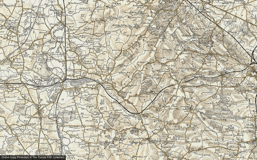 Old Map of Monwode Lea, 1901-1902 in 1901-1902