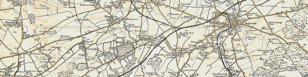 Old map of Monxton in 1897-1900