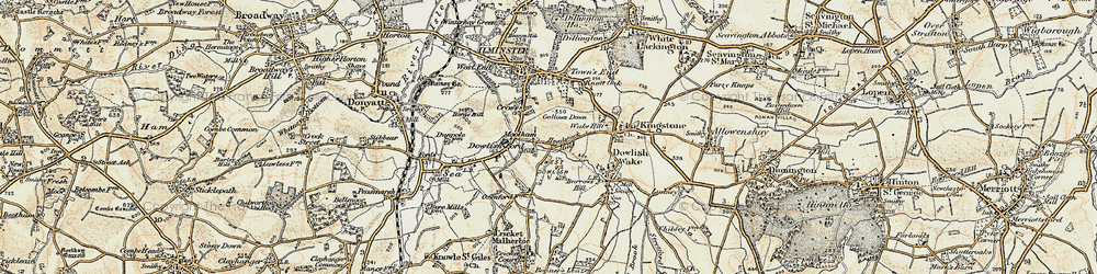 Old map of Moolham in 1898-1899