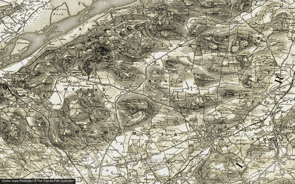 Old Map of Moonzie, 1906-1908 in 1906-1908