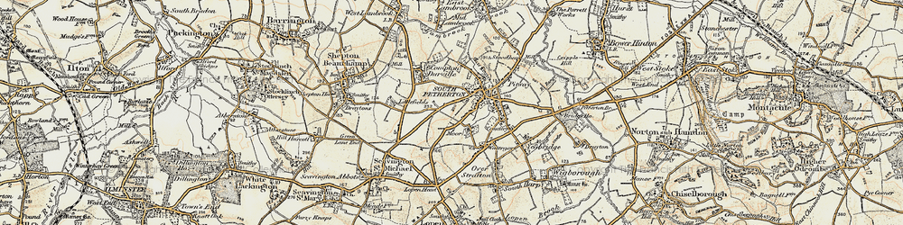 Old map of Moor in 1898-1900