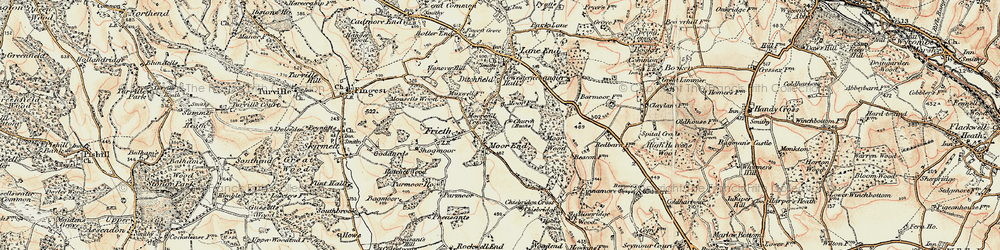 Old map of Moor Common in 1897-1898