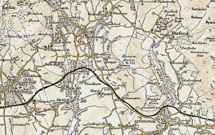 Old map of Moor Cross in 1899-1900