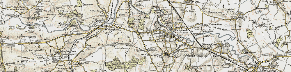 Old map of Wetherby Grange in 1903-1904