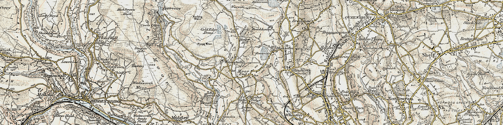 Old map of Moor End in 1903