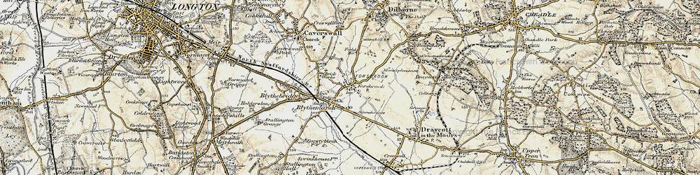 Old map of Moor Green in 1902