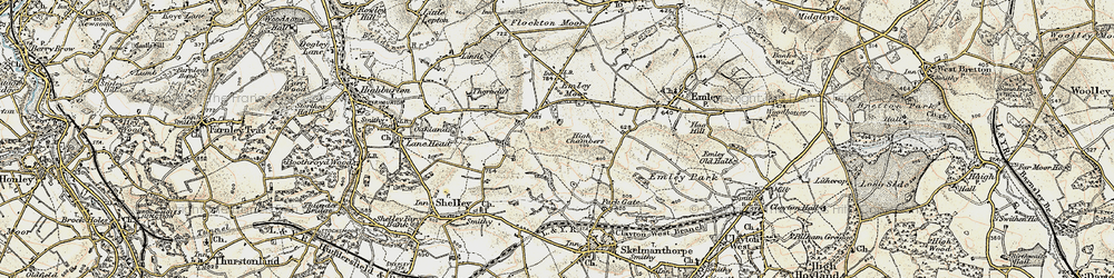 Old map of Emley Moor in 1903
