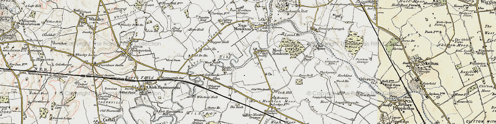 Old map of Moor Monkton in 1903-1904