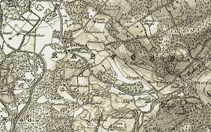 Old map of Moor of Granary in 1910-1911