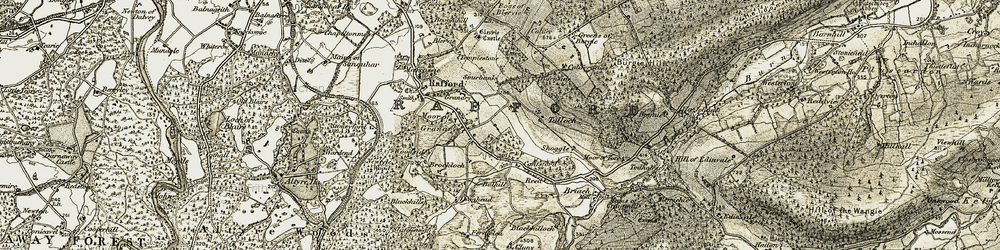 Old map of Branchill in 1910-1911