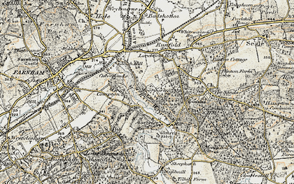 Old map of Waverley Abbey in 1898-1909