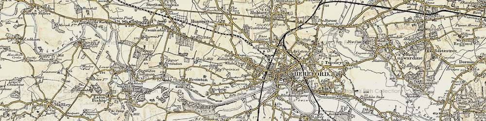 Old map of Moor Park in 1900-1901