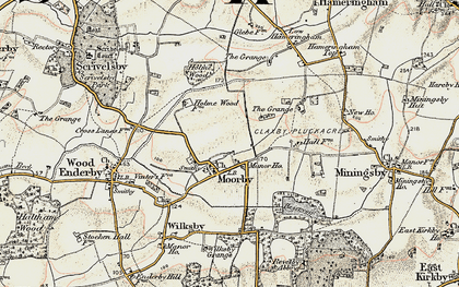 Old map of Claxby Pluckacre in 1902-1903