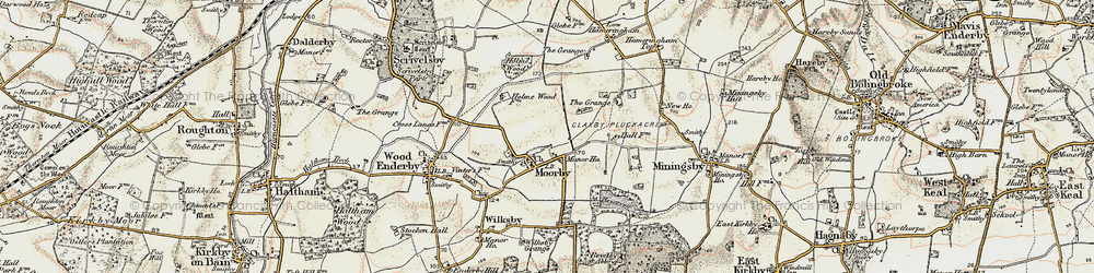 Old map of Claxby Pluckacre in 1902-1903