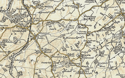 Old map of Moorcot in 1900-1903