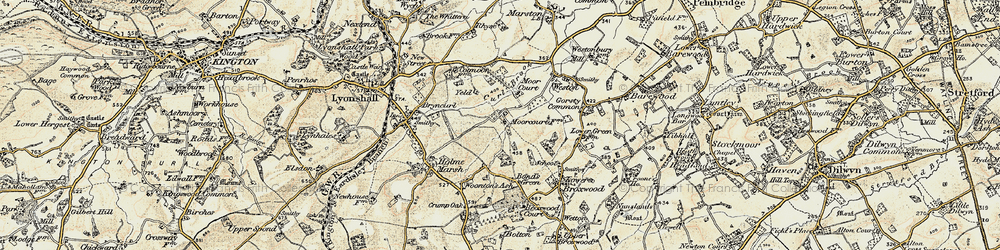 Old map of Bond's Green in 1900-1903