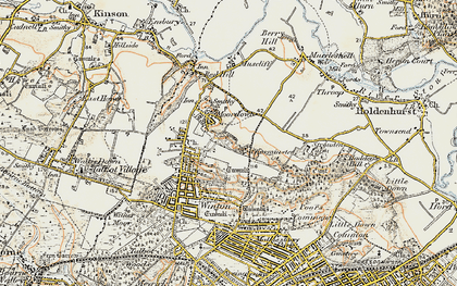 Old map of Moordown in 1897-1909