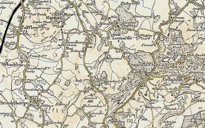 Old map of Painswick Beacon in 1898-1900