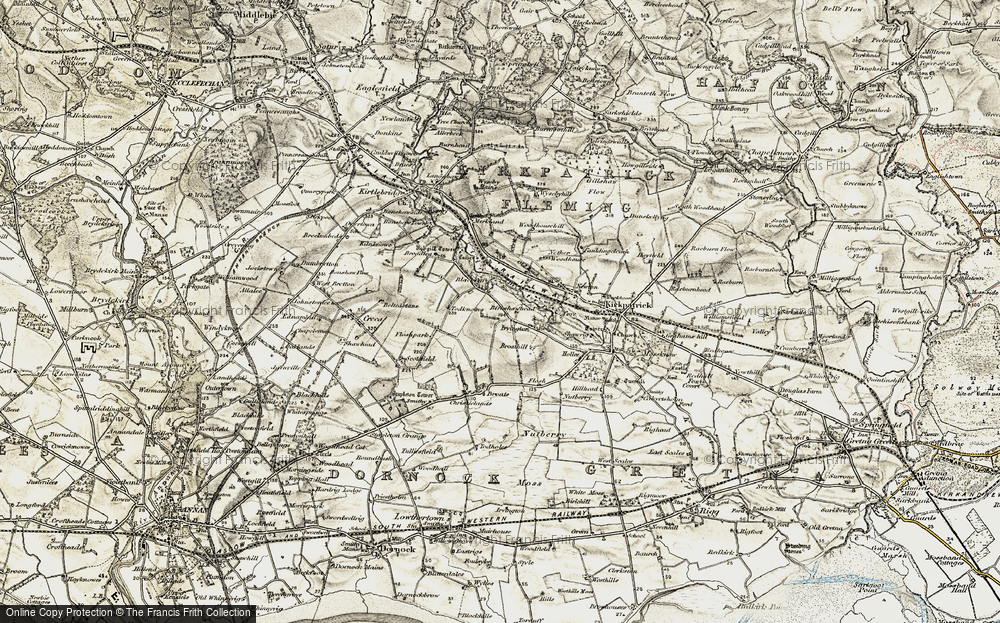 Old Map of Historic Map covering Broats in 1901-1904