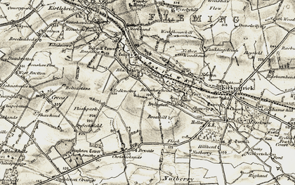 Old map of Blackyett in 1901-1904