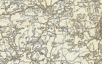 Old map of Moorend Cross in 1899-1901