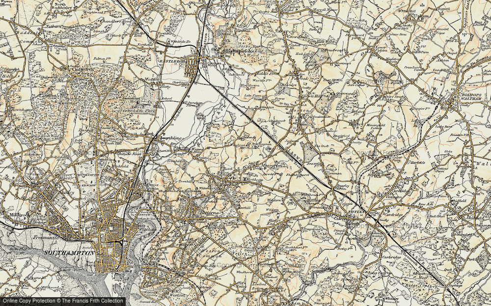 Old Map of Historic Map covering Winslowe Ho in 1897-1909