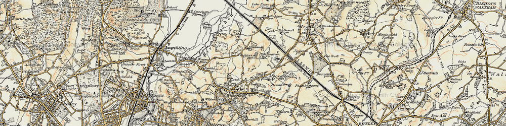 Old map of Moorgreen in 1897-1909