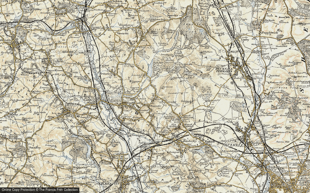 Old Map of Moorgreen, 1902 in 1902