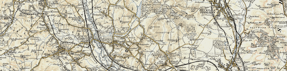 Old map of Moorgreen in 1902