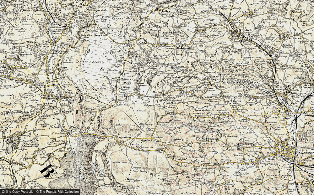 Old Map of Historic Map covering Burrs Wood in 1902-1903