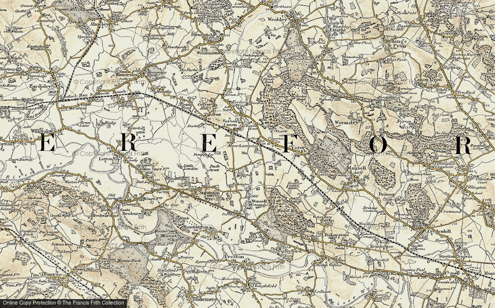 Old Map of Moorhampton, 1900-1901 in 1900-1901