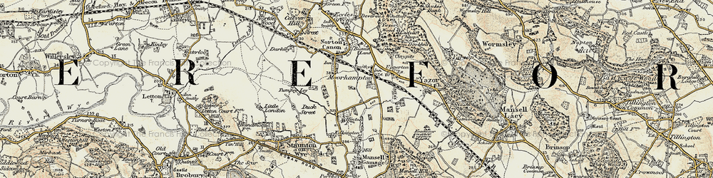 Old map of Moorhampton in 1900-1901