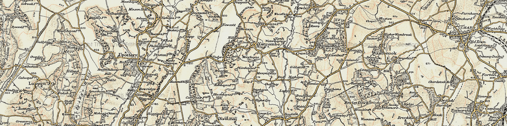 Old map of Moorhayne in 1898-1900