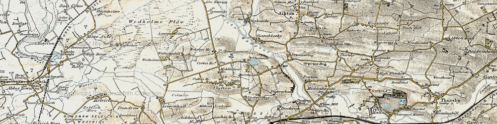Old map of Moorhouse in 1901-1904