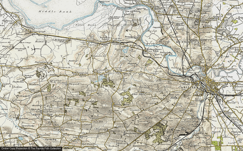 Old Map of Historic Map covering Bow in 1901-1904