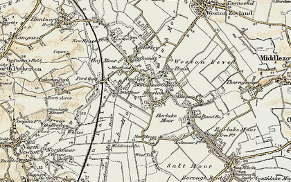 Old map of Moorland in 1898-1900