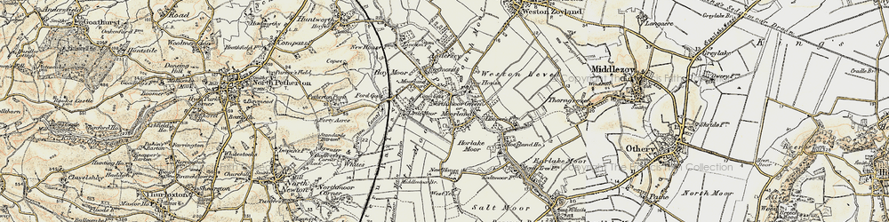 Old map of Moorland in 1898-1900