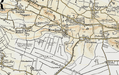 Old map of Moorlinch in 1898-1900