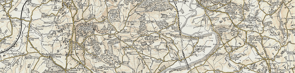 Old map of Moors, The in 1899-1900
