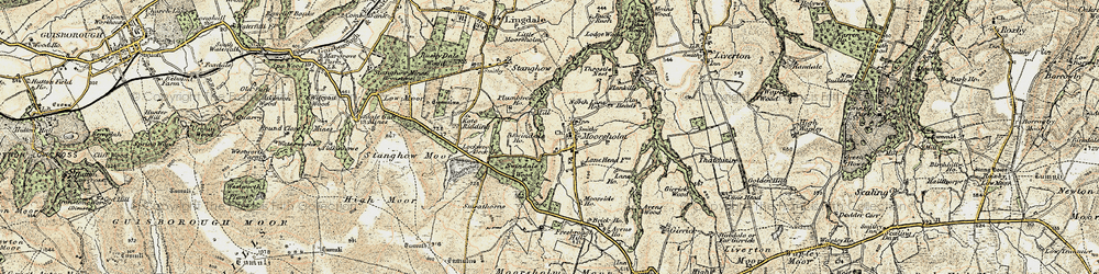 Old map of Moorsholm in 1903-1904