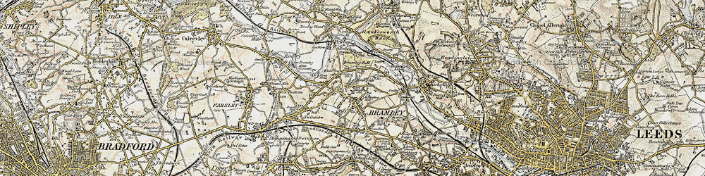 Old map of Moorside in 1903-1904