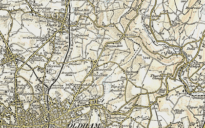 Old map of Moorside in 1903