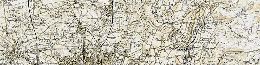 Old map of Moorside in 1903