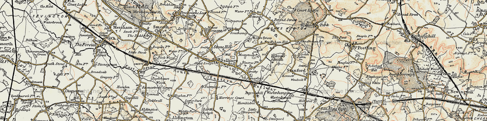 Old map of Moorstock in 1898