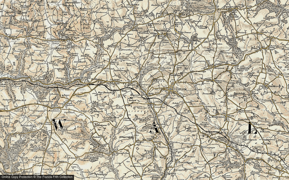 Old Map of Moorswater, 1900 in 1900