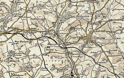 Old map of Moorswater in 1900