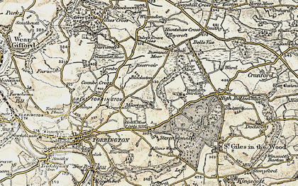 Old map of Moortown in 1899-1900