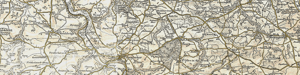 Old map of Moortown in 1899-1900